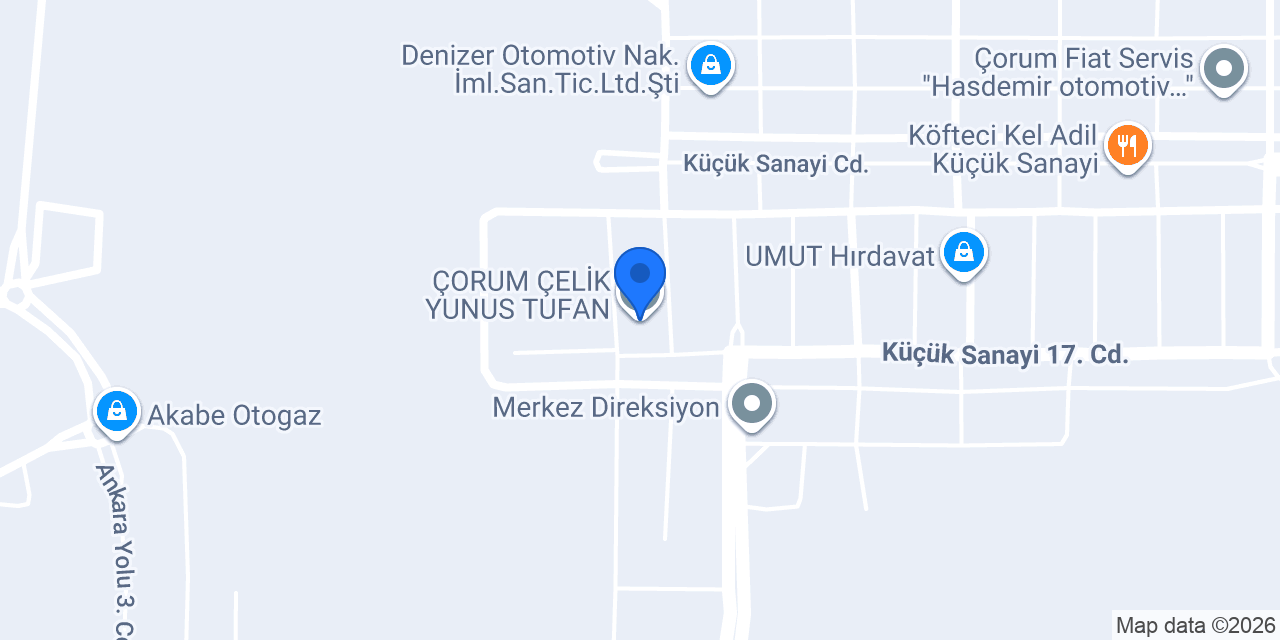 ÇORUM ÇELİK YUNUS TUFAN konumu