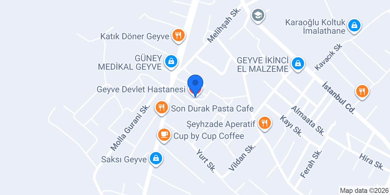 Geyve Devlet Hastanesi konumu