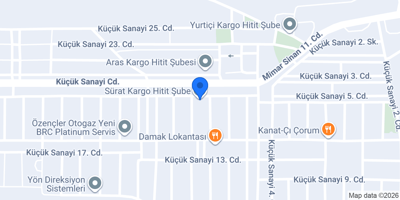 Sürat Kargo Hitit Şube konumu