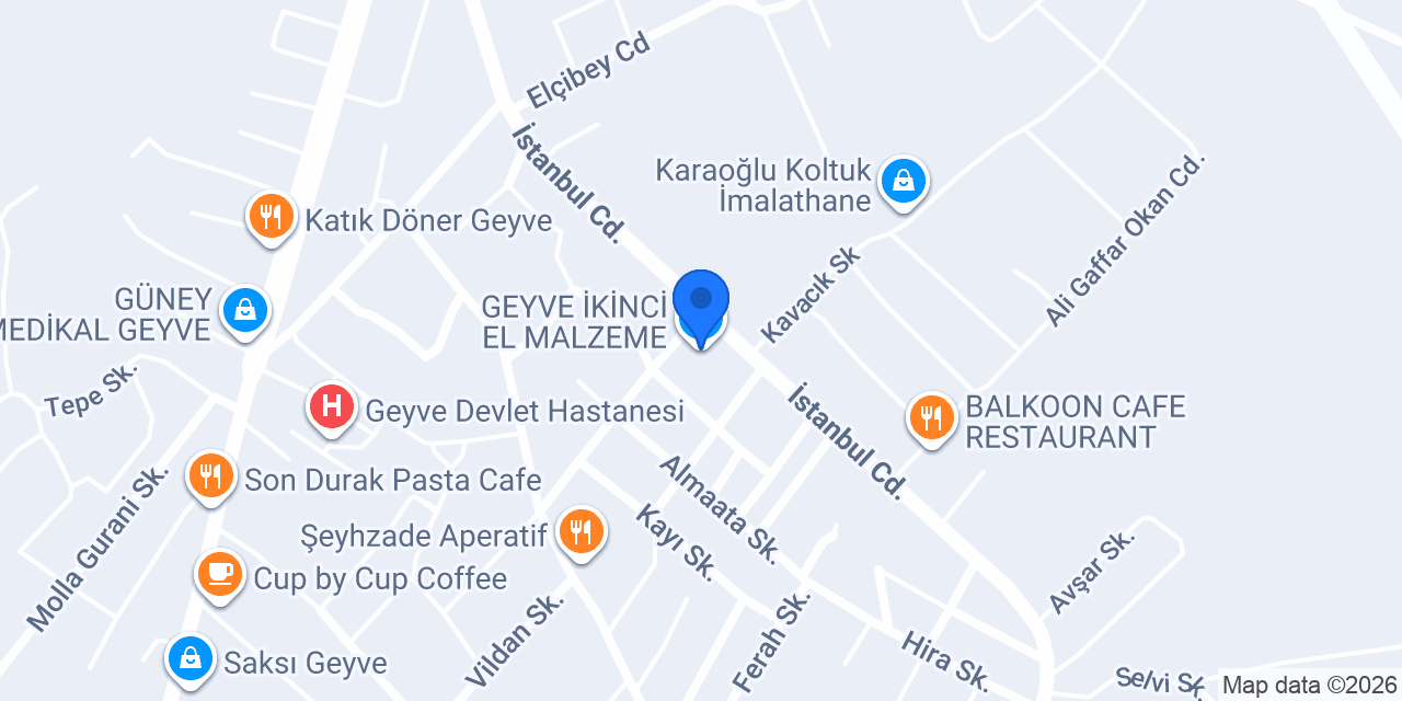 GEYVE İKİNCİ EL MALZEME konumu