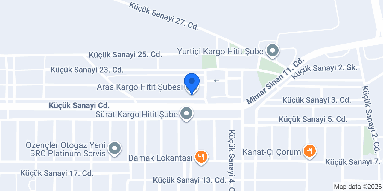 Aras Kargo Hitit Şubesi konumu