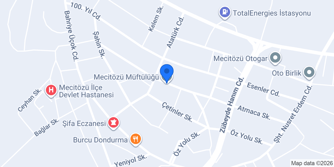 Mecitözü Müftülüğü konumu
