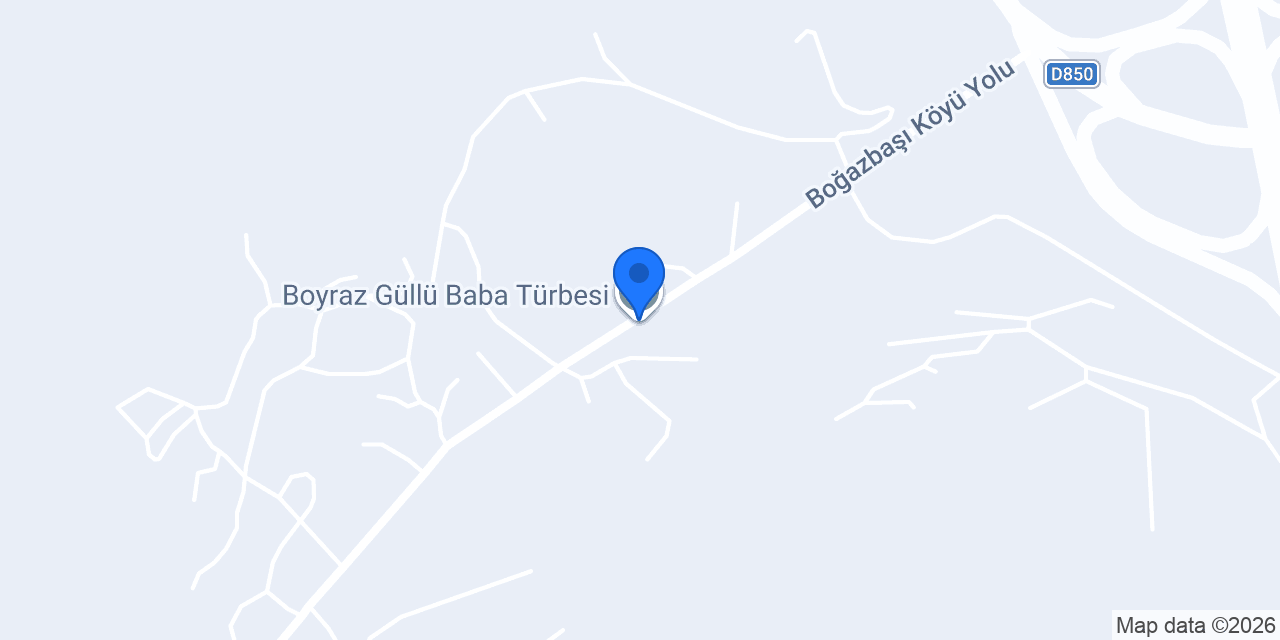 Boyraz Güllü Baba Türbesi konumu
