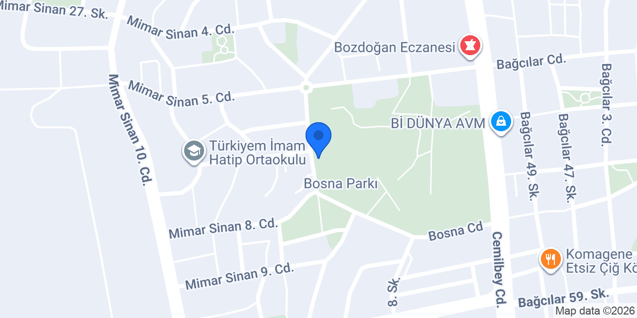 Öz Fatih Pide Mimarsinan konumu