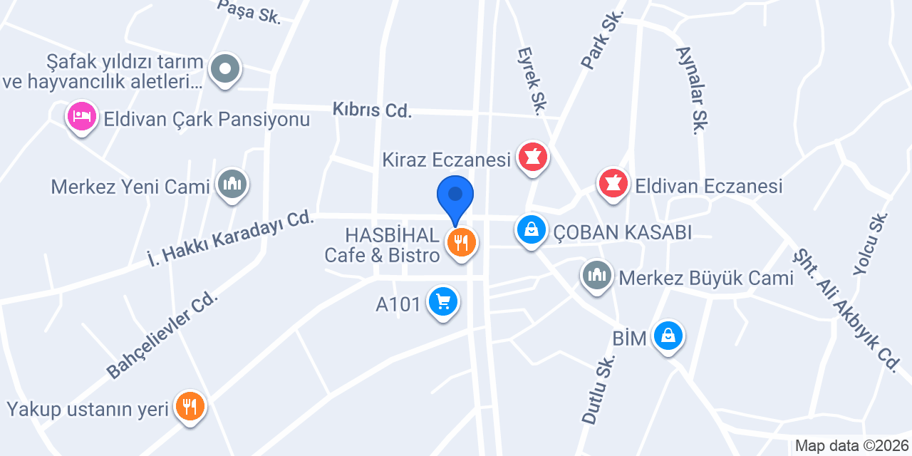 Eldivan Belediye Başkanlığı konumu