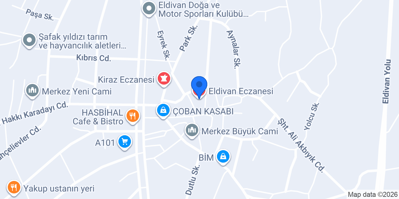 Eldivan Eczanesi konumu