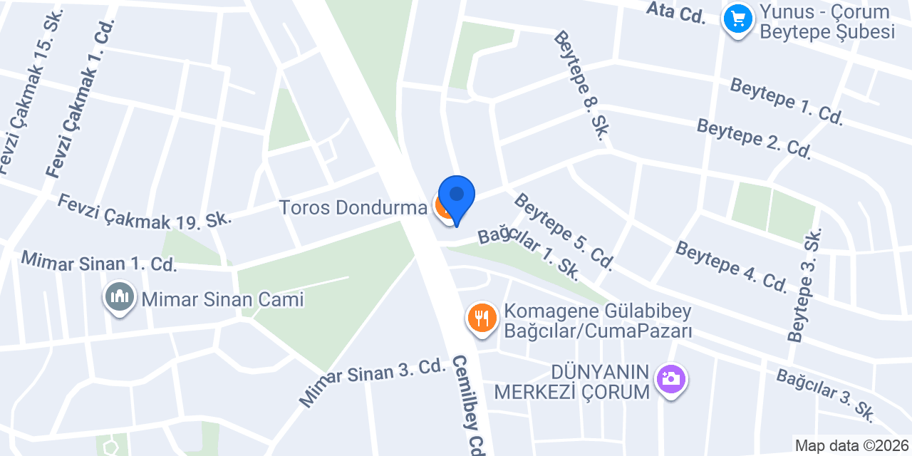 Çorum Esnaf Rehberi konumu