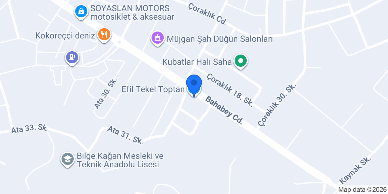 Efil Tekel Toptan konumu