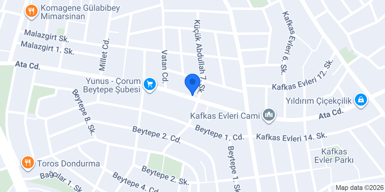 TATLICI ALİ USTA ATA CADDESİ ŞUBESİ konumu