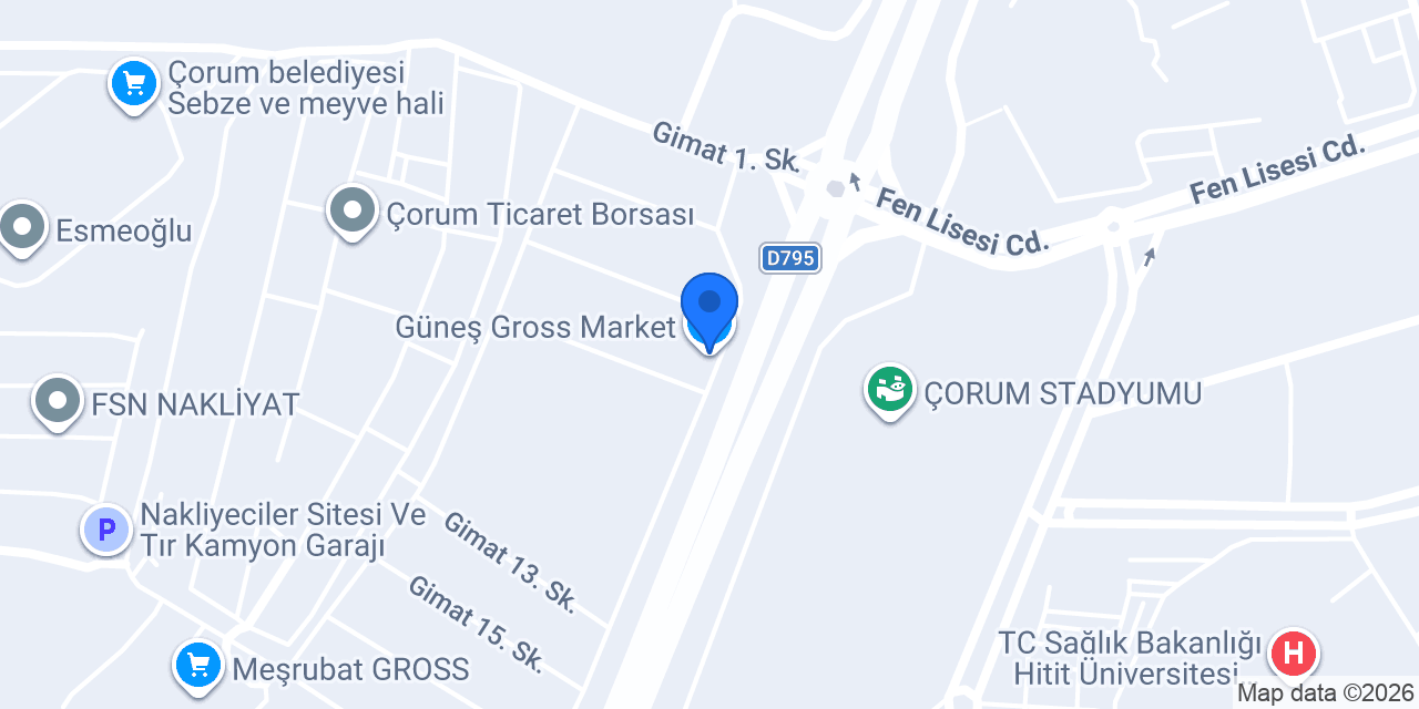 Güneş Gross Market konumu