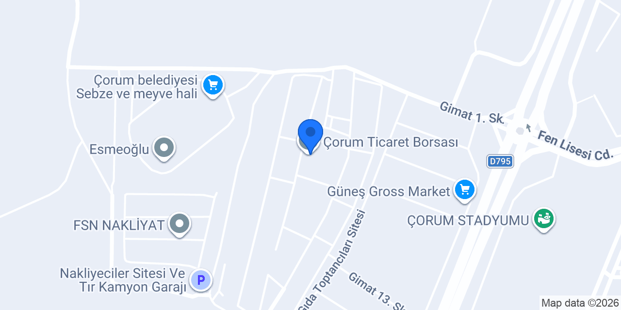 Çorum Ticaret Borsası konumu