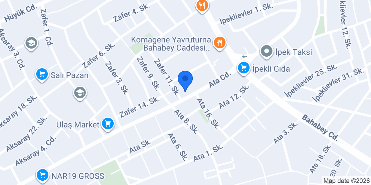 Sönmez Çiçek organizasyon konumu