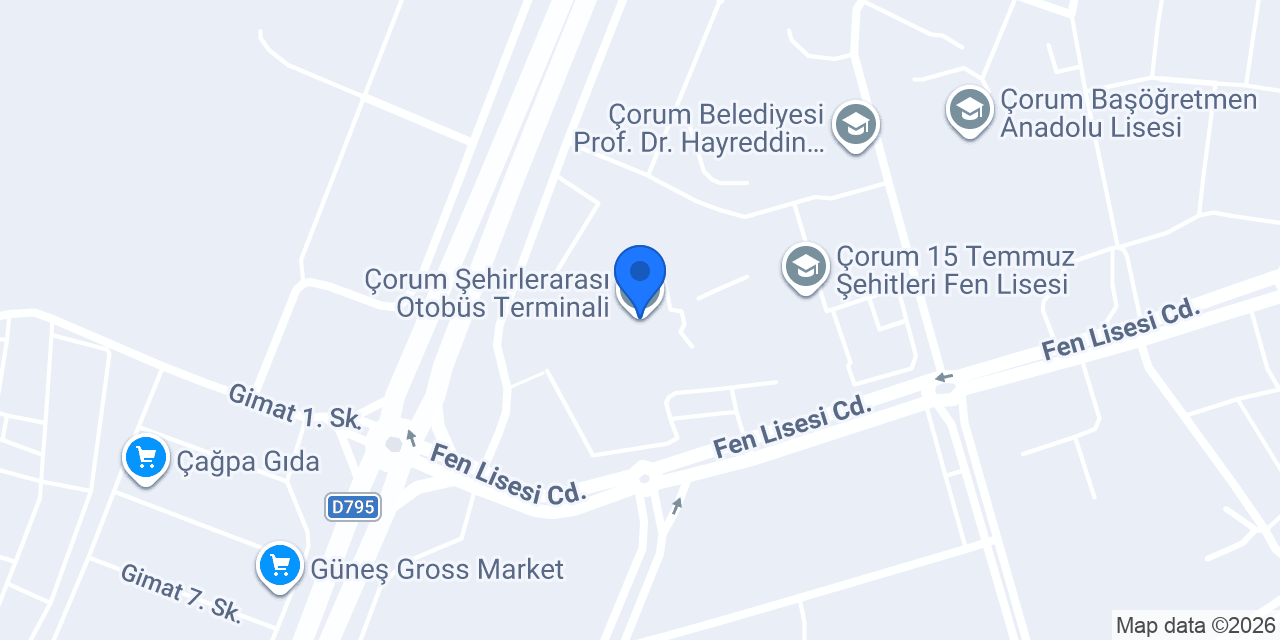 Çorum Yeni Otogar konumu