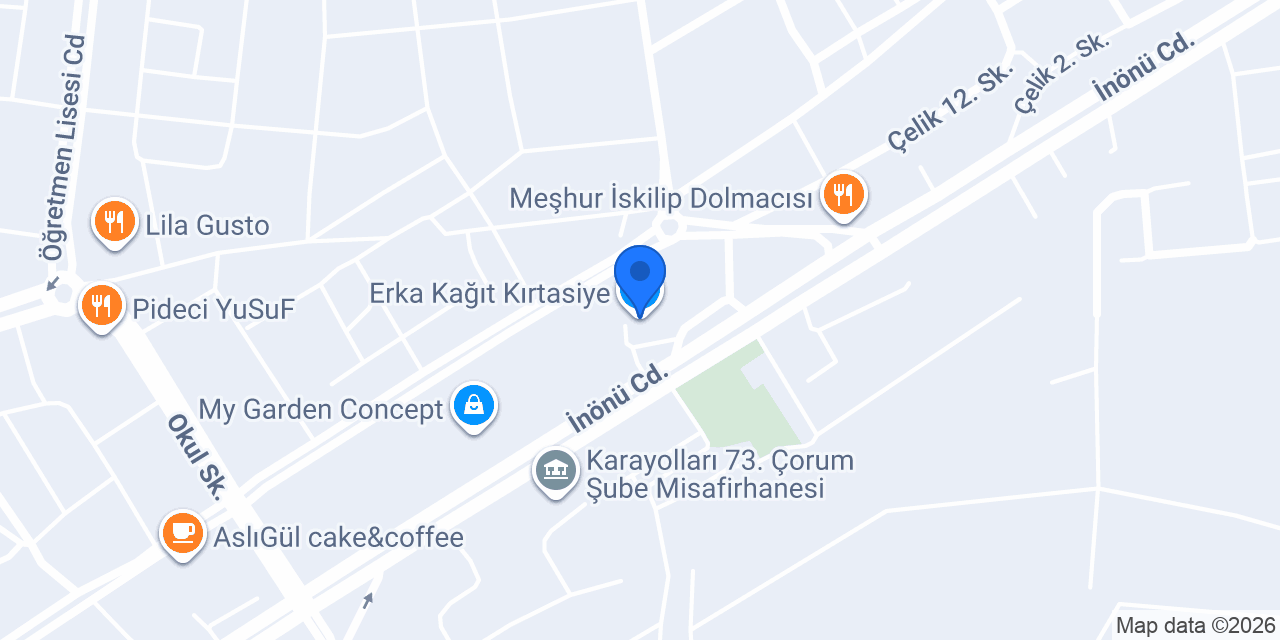 Erka Kağıt Kırtasiye konumu