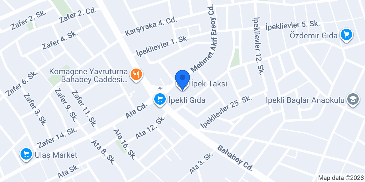 İpek Taksi konumu