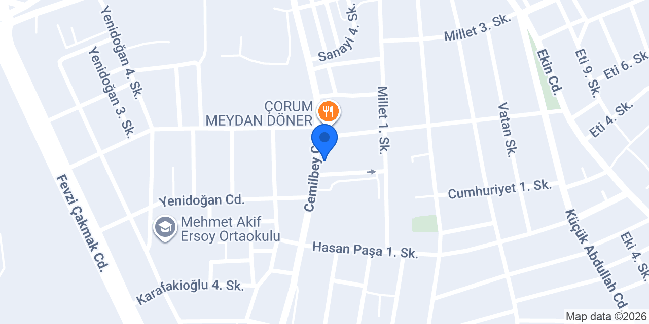 Çorum Mavi Bilgisayar konumu