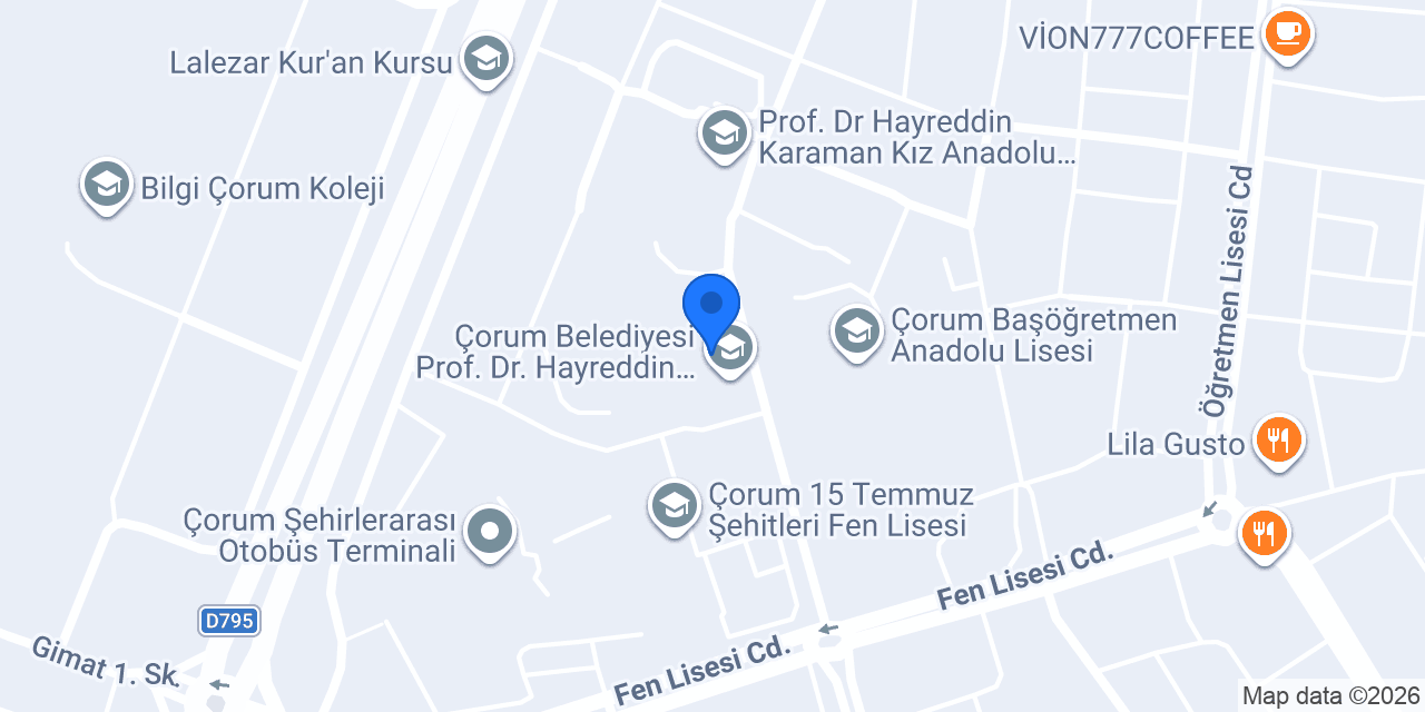 Çorum Ölçme Değerlendirme Merkezi konumu