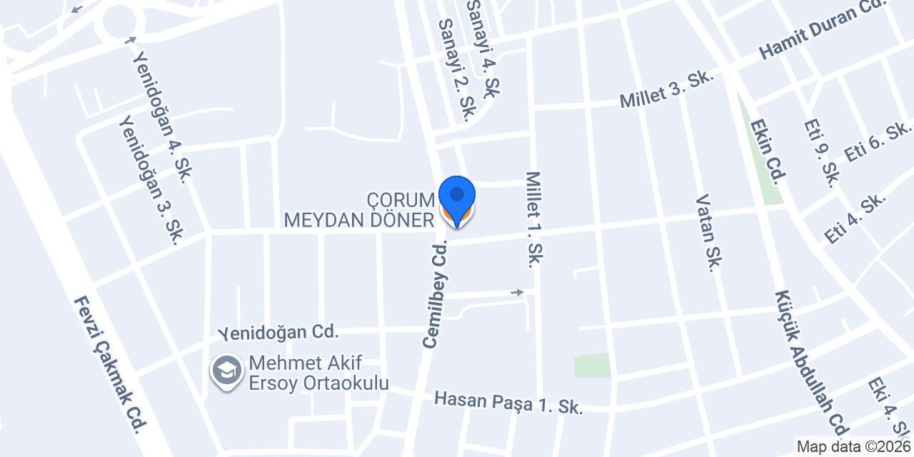 ÇORUM MEYDAN DÖNER konumu