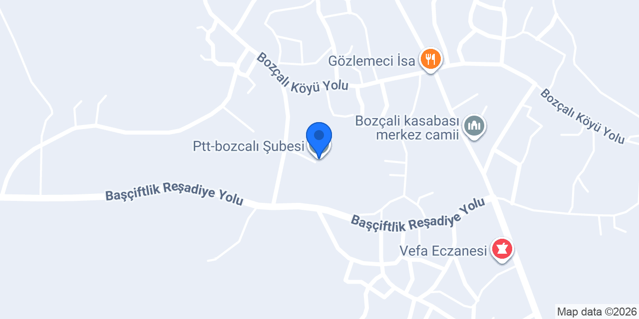 Ptt-bozcalı Şubesi konumu
