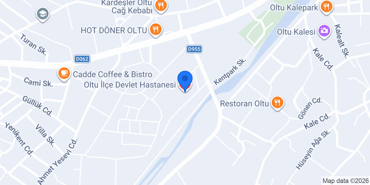 Oltu İlçe Devlet Hastanesi konumu