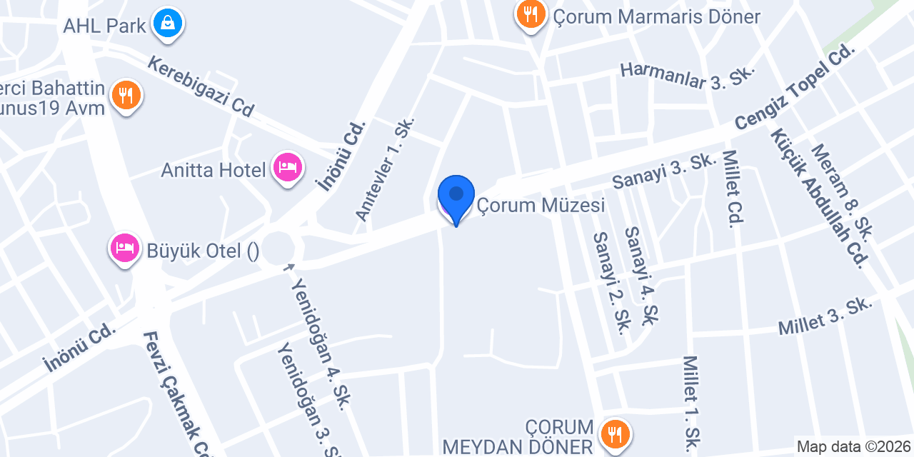 Çorum Müzesi konumu
