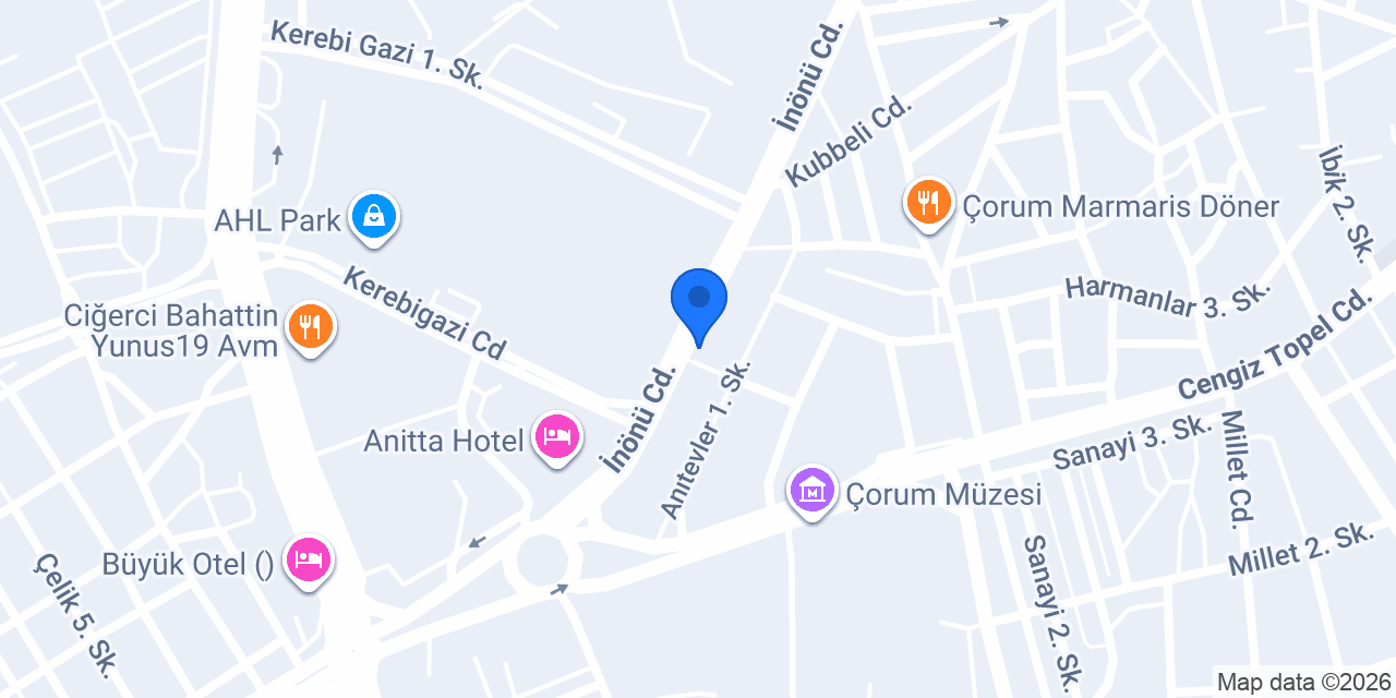 Avis Çorum konumu