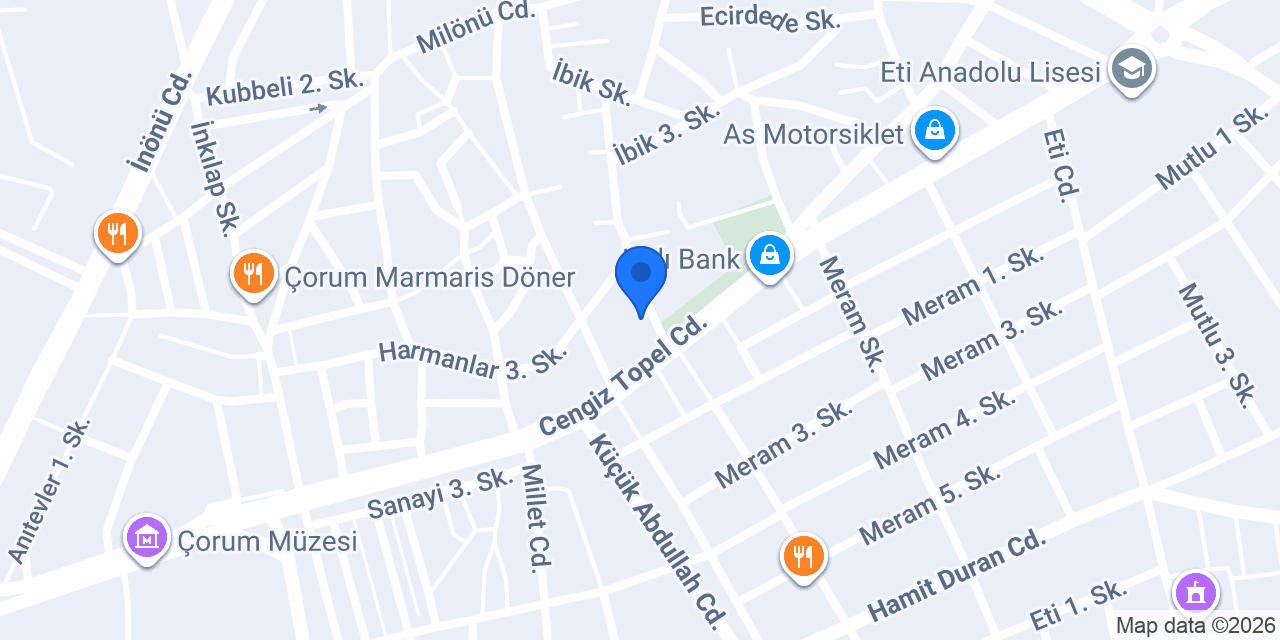 Efes Pilsen Çorum Bayi konumu