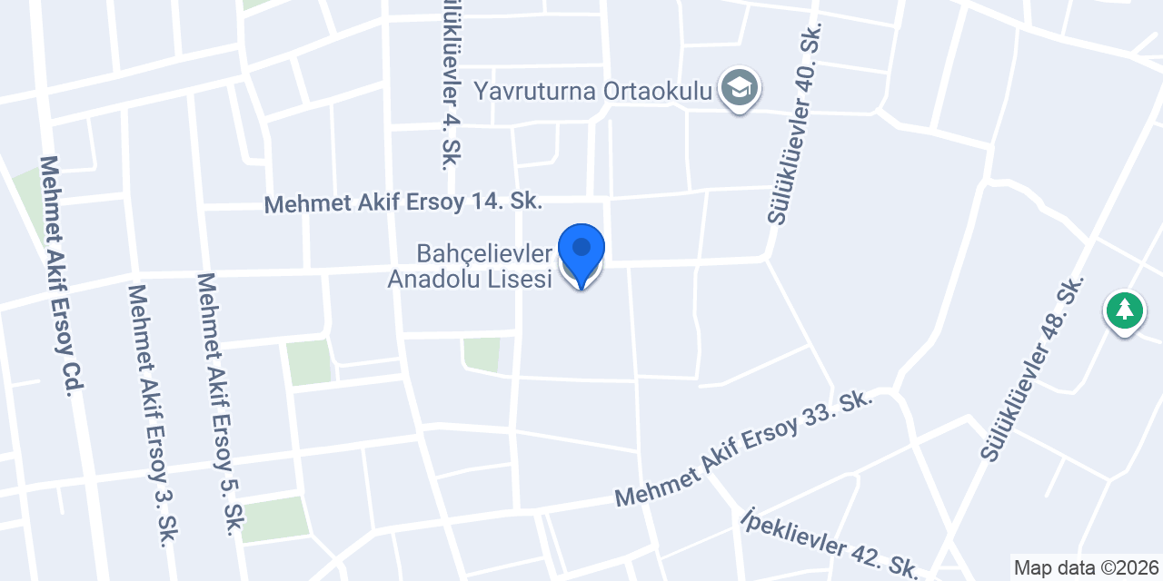Bahçelievler Anadolu Lisesi konumu
