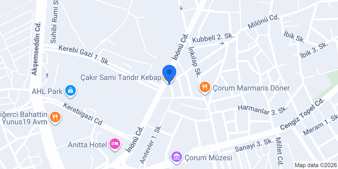 Çakır Sami Tandır Kebap konumu