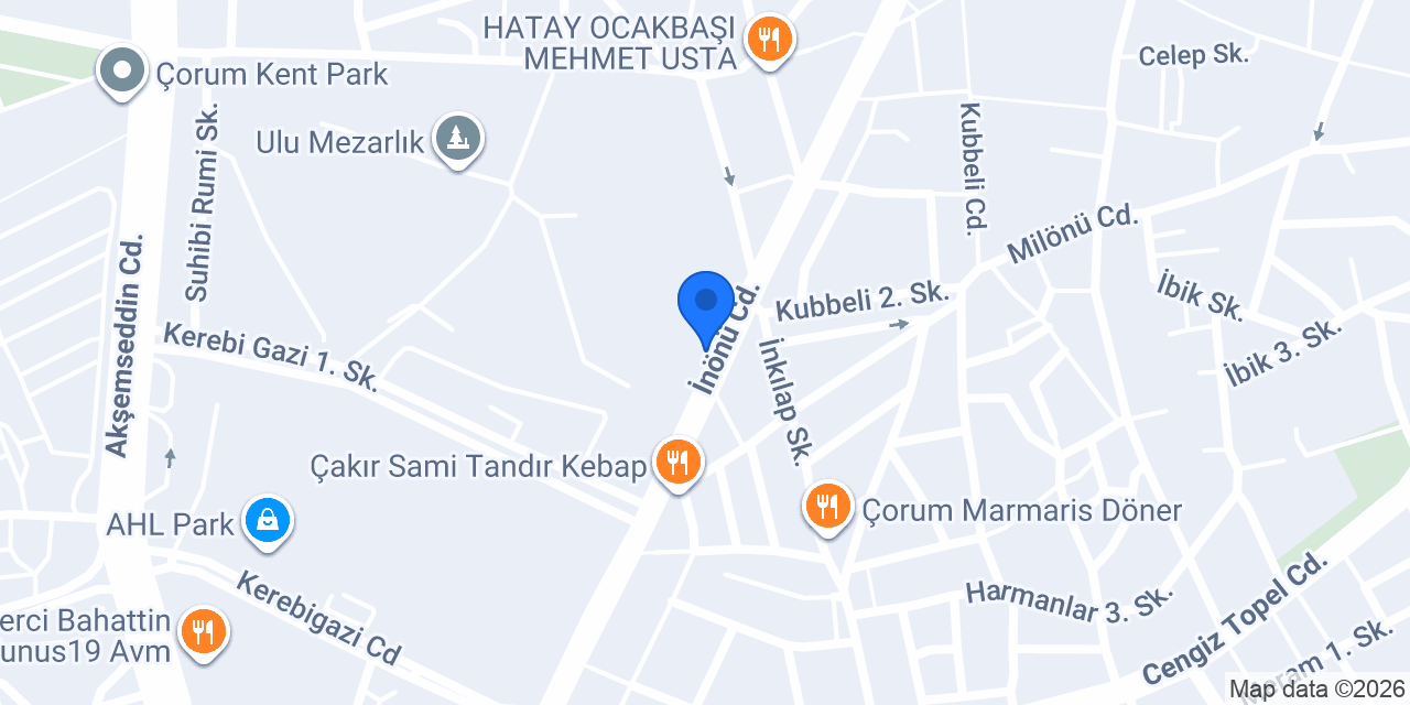 Dovi Ofis Mobilyaları ÇORUM konumu