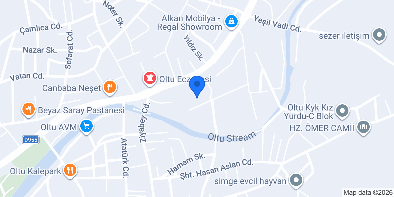 Oltu İlçe Millî Eğitim Müdürlüğü konumu