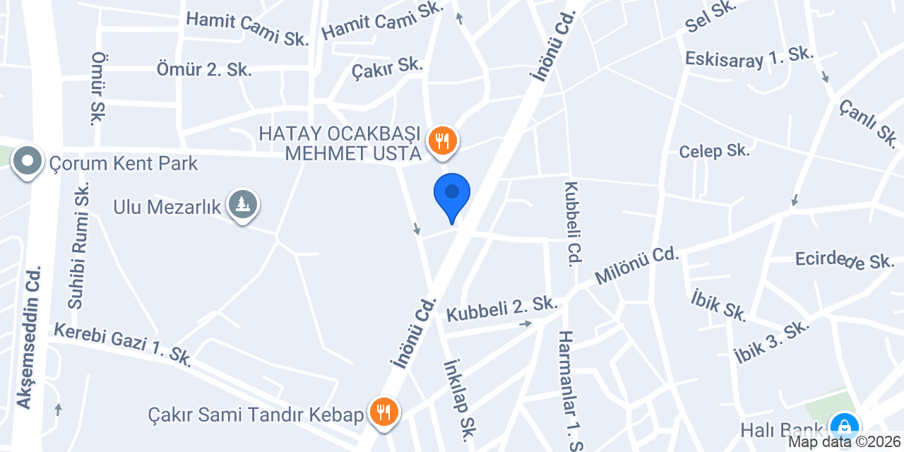 Çorum Nüfus Müdürlüğü konumu