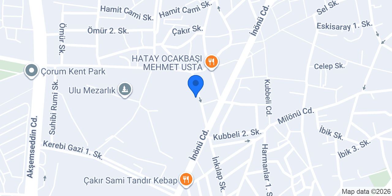 ÖZSERNEO ÇORUM ŞUBE konumu