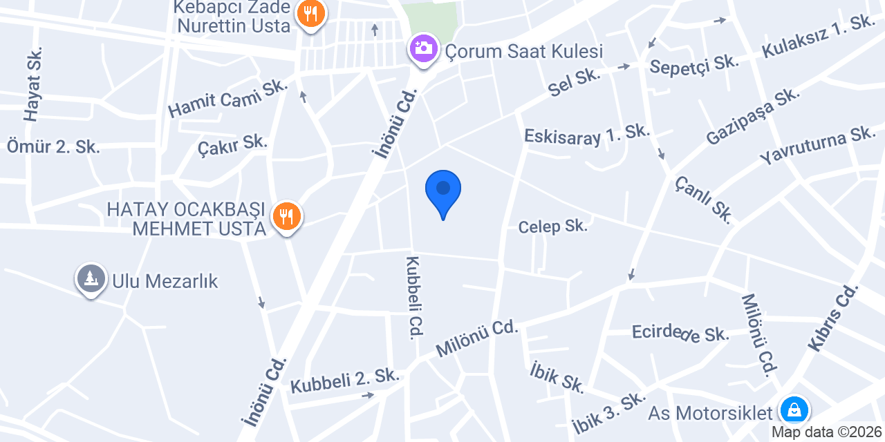 Moda Kumaş Çorum konumu