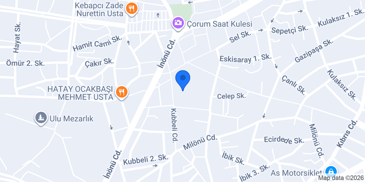 Çorum Pazarı Ayakkabı konumu
