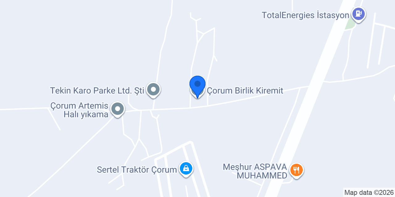 Çorum Birlik Kiremit konumu