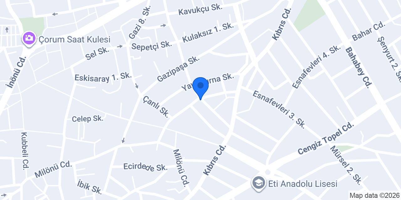 Çorum Diş Hekimi Mustafa Avcu konumu