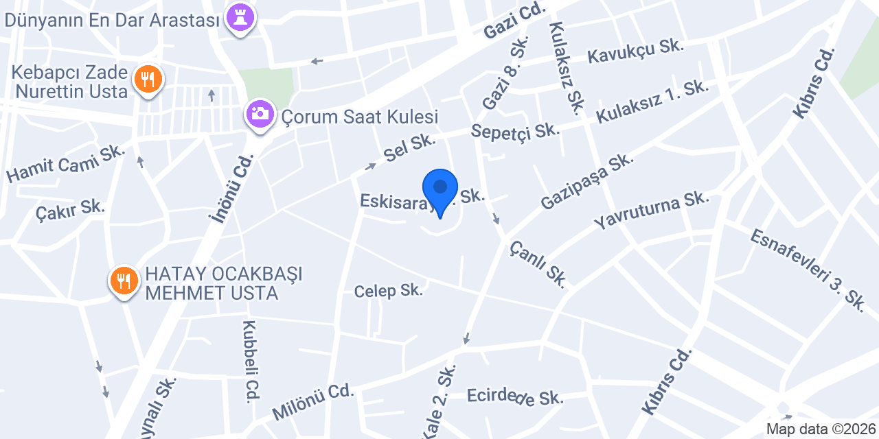 ÖZSERNEO ÇORUM KESTEK ŞUBE konumu
