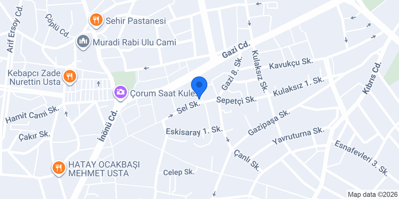 Çorum Terzi Süslü Pakize - Çorum Bayan Terzi - Çorum Moda Evi konumu