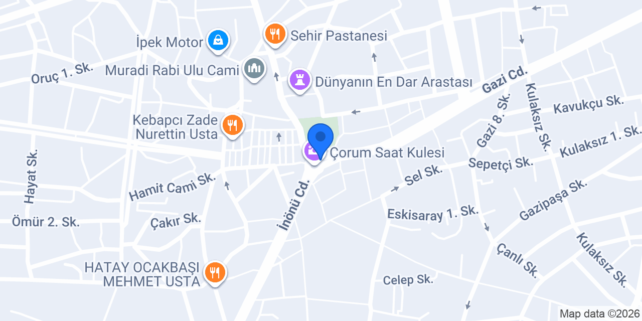 Çorum Şehir Kulübü konumu