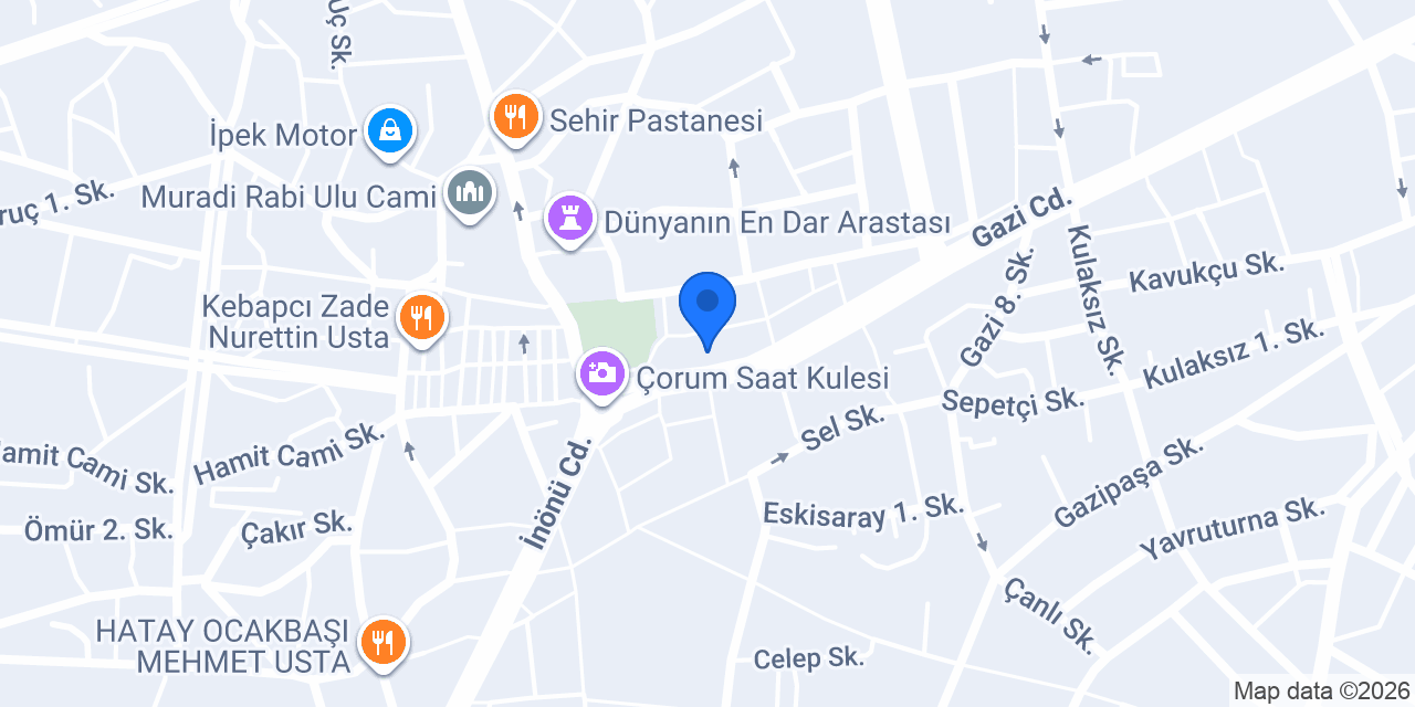 Çorum Hakimiyet Gazetesi konumu