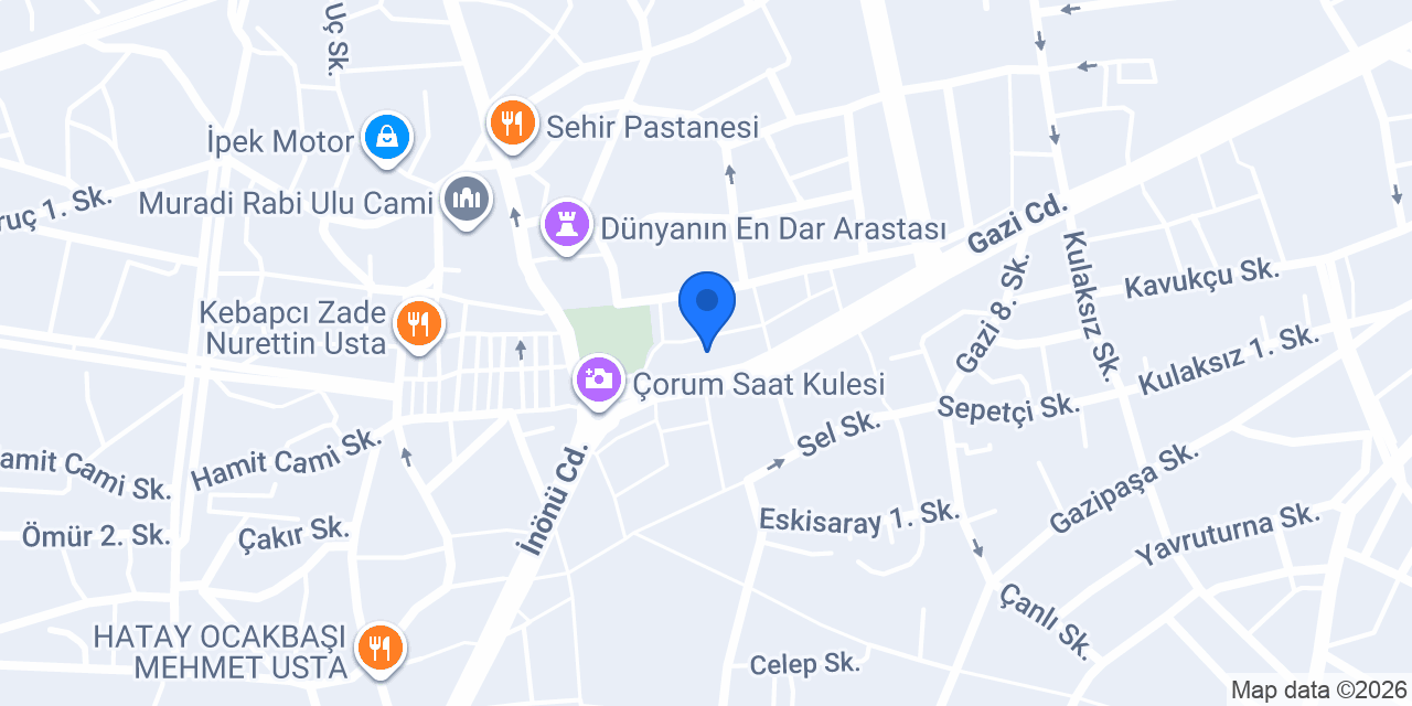 Mavi - Çorum Cadde konumu