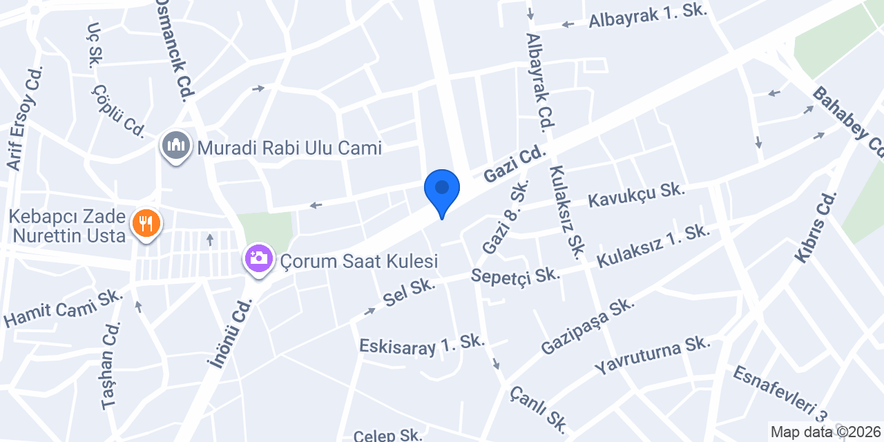 Çorum İlk Yapı Denetim Ltd. Şti. konumu