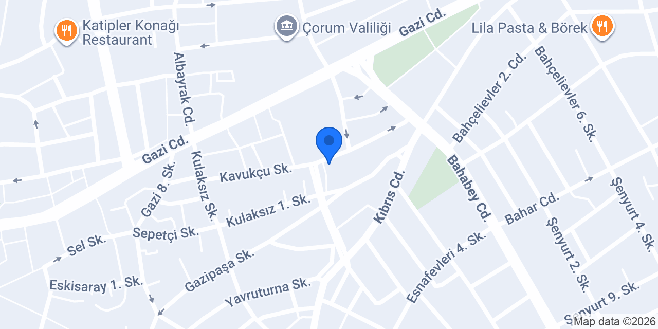 Çorum Özel Atik Sürücü Kursu konumu