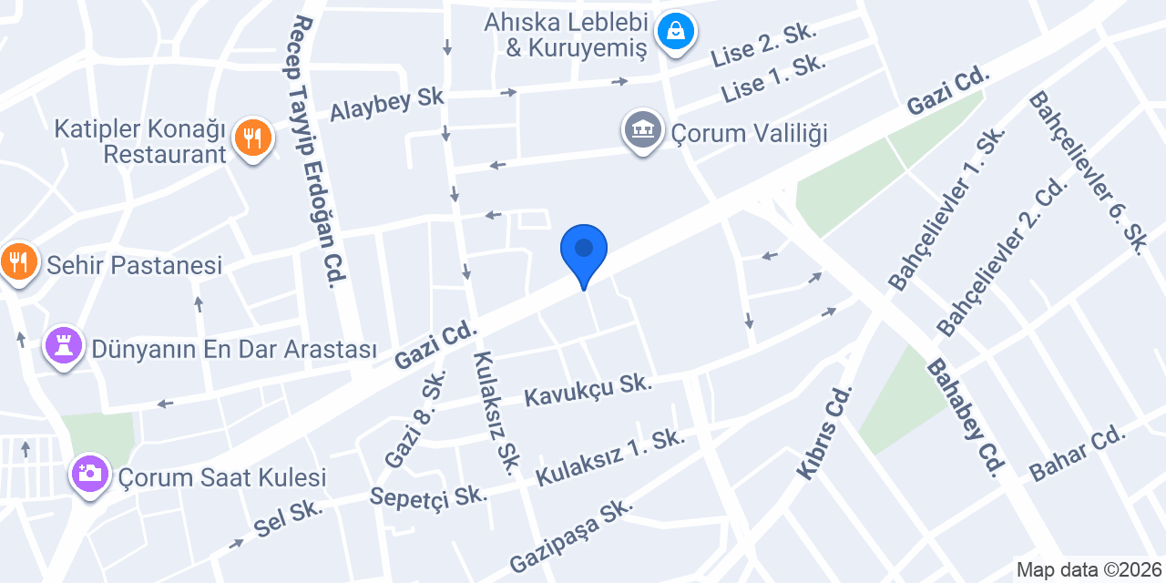 Çorum simitci dünyası konumu