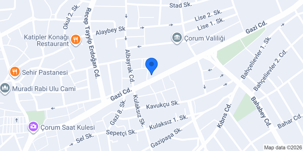 ÇORUM AVUKAT İREM GÜLCÜ konumu
