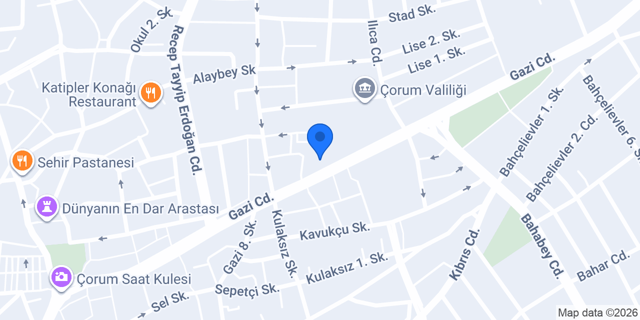 TDV Çorum Kitabevi konumu