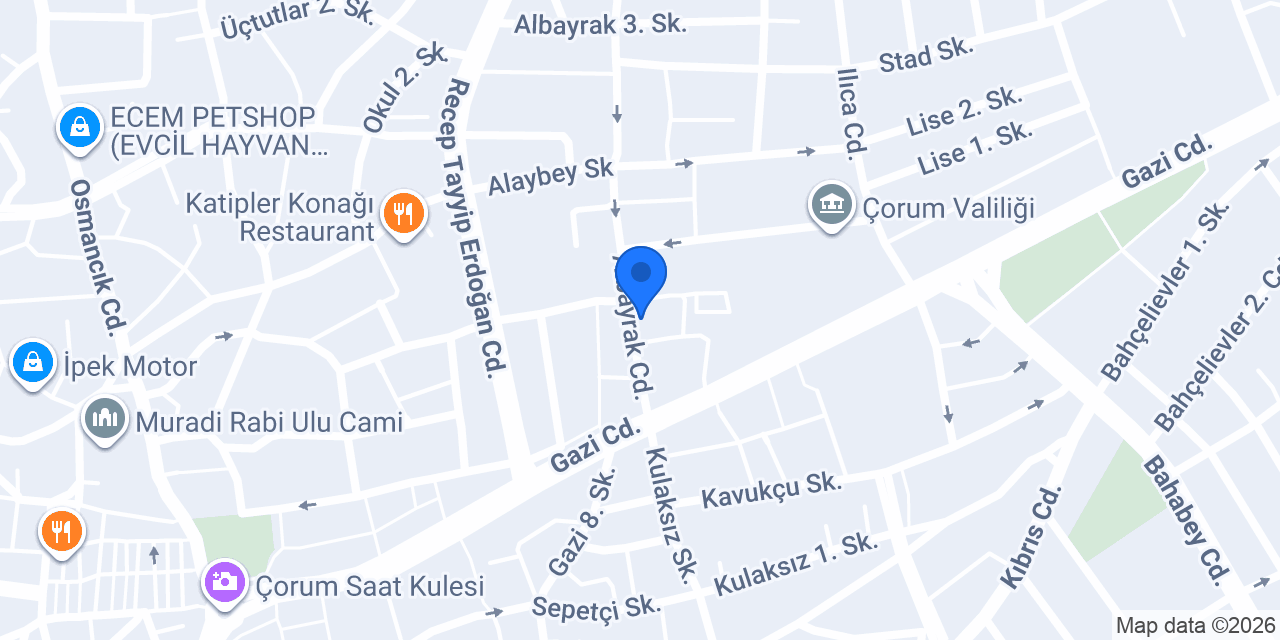 Çorum Çağla Çikolata konumu