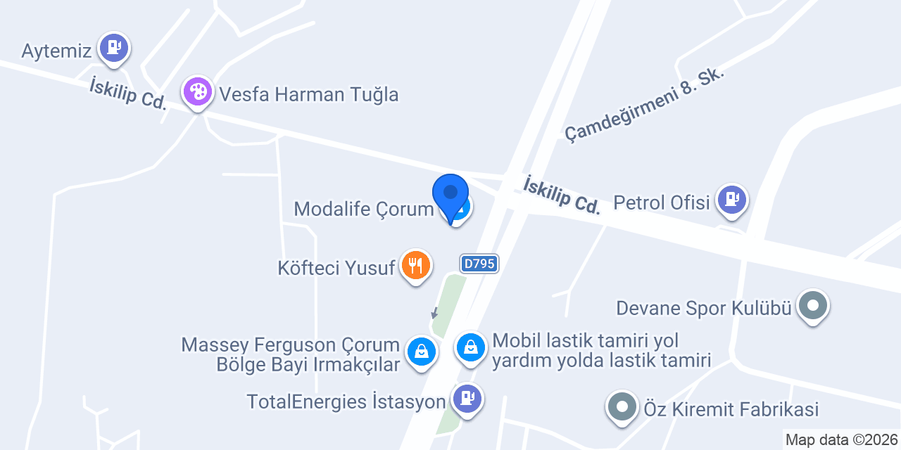 Modalife Çorum konumu