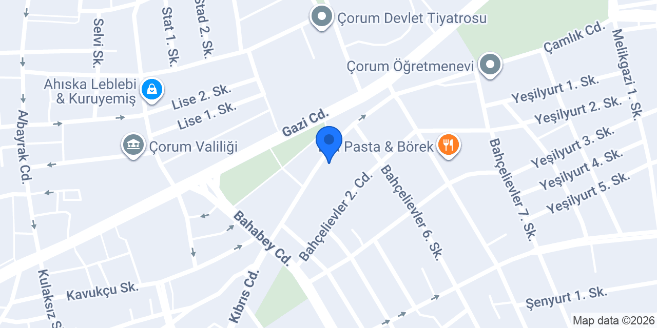 Çorum Miniduyum Ergoterapi konumu